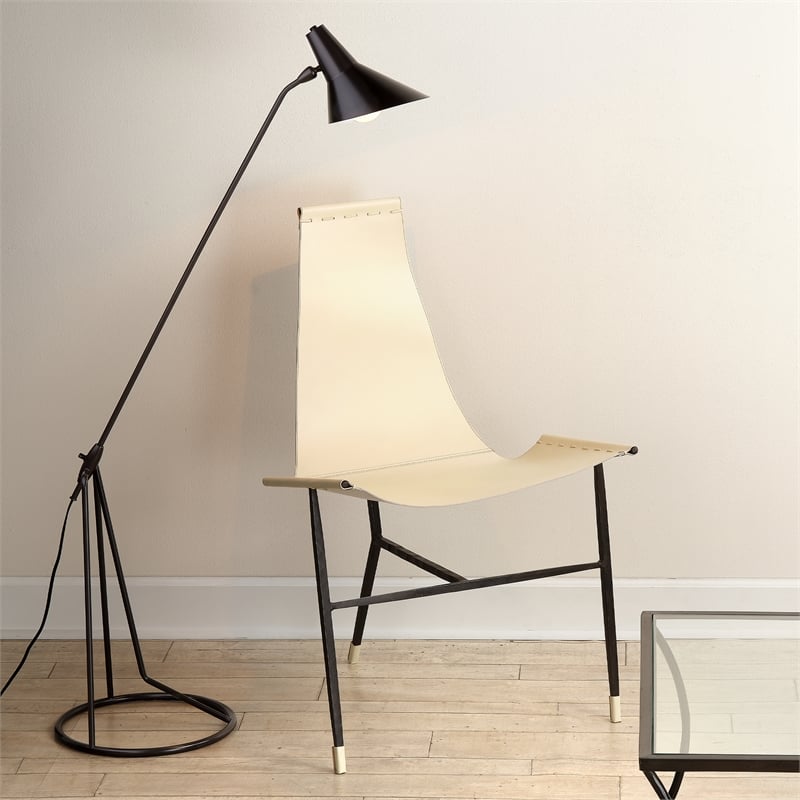 J&D Designs Co Abilene Leather Lounge Chair in White