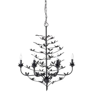 J&D Designs Co Blooming Iron Chandelier in Black