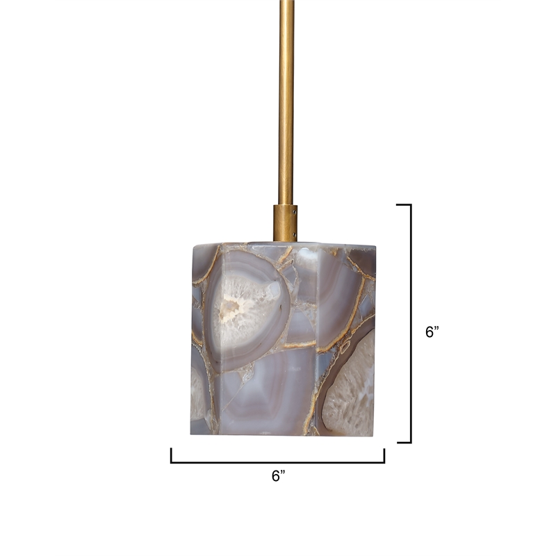 J&D Designs Co Hex Agate Pendant  in Purple