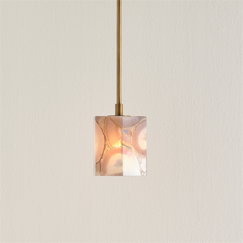 J&D Designs Co Hex Agate Pendant  in Purple