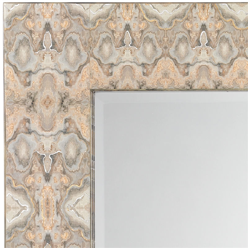 J&D Designs Co Rorschach Mirror in Gray and Cream Lacquer