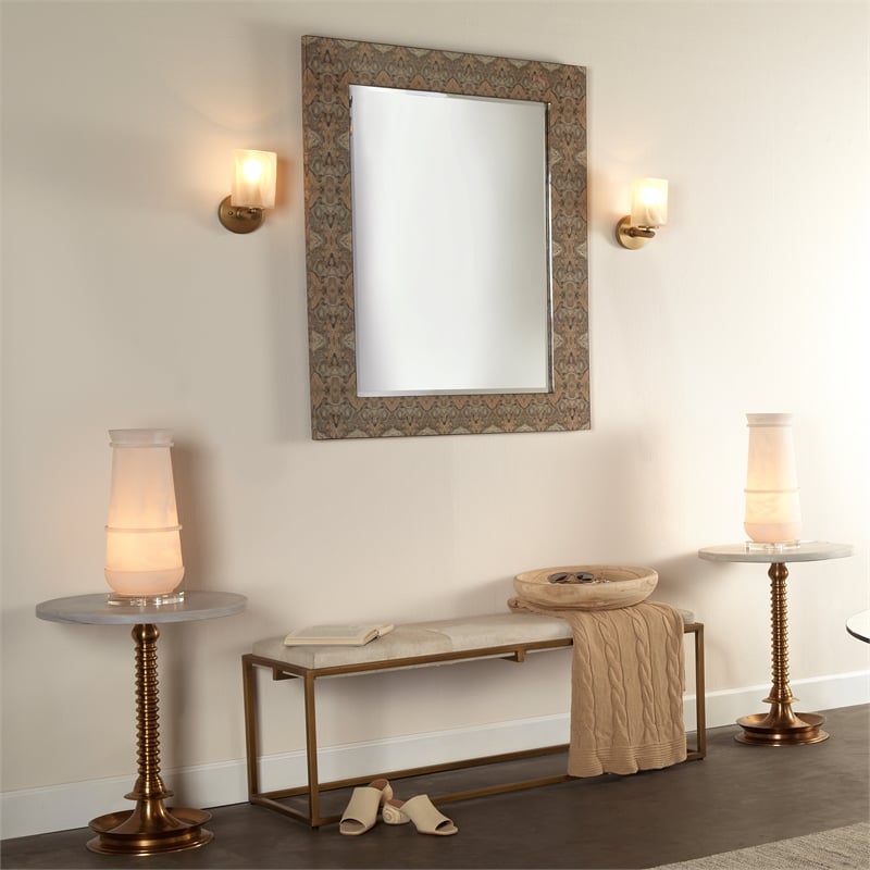 J&D Designs Co Rorschach Mirror in Gray and Cream Lacquer