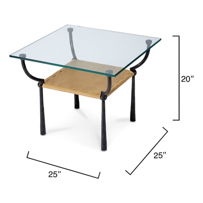 J&D Designs Co Renzo Iron Metal Side Table in Brown
