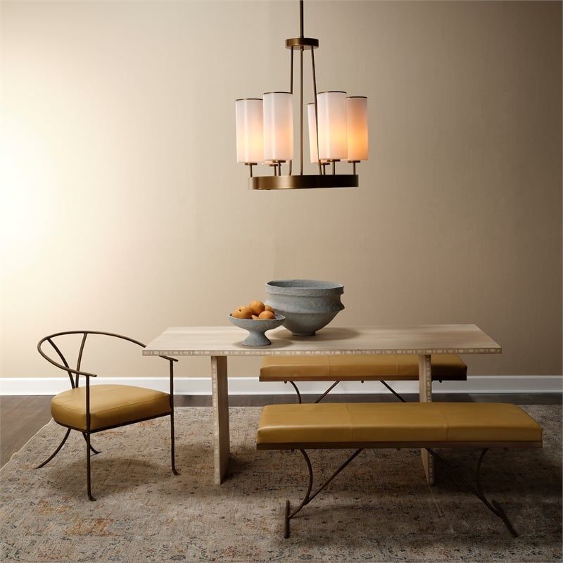 J&D Designs Co Kingdom Glass Chandelier in Antique Brass Metal Finish