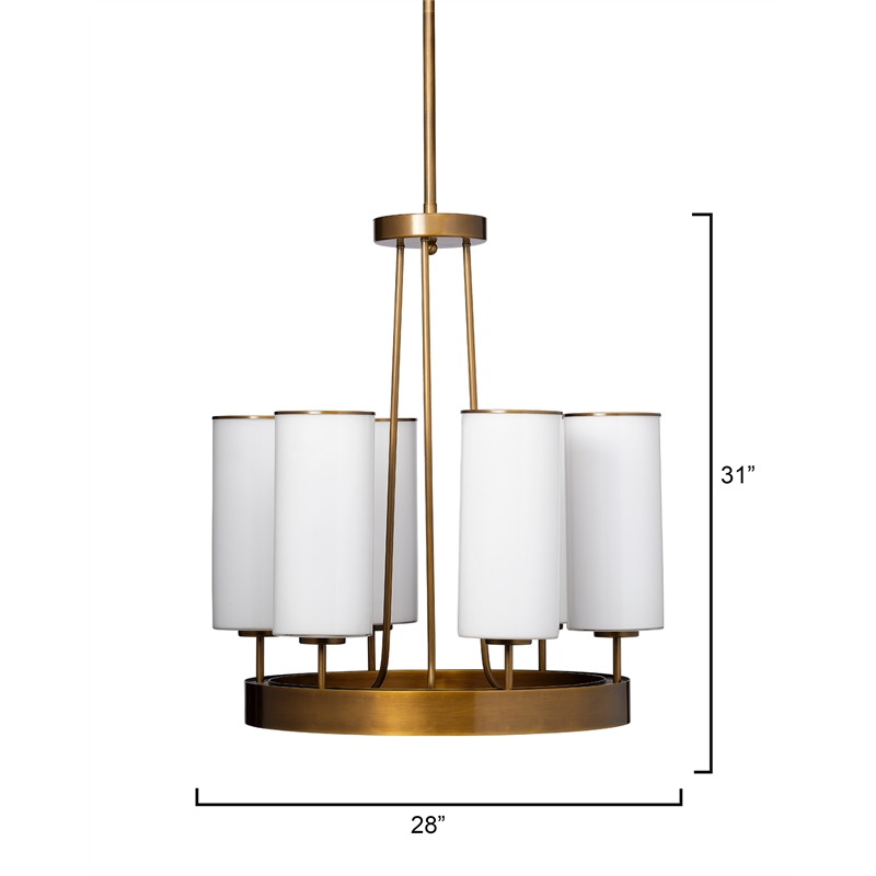 J&D Designs Co Kingdom Glass Chandelier in Antique Brass Metal Finish