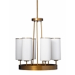 J&D Designs Co Kingdom Glass Chandelier in Antique Brass Metal Finish