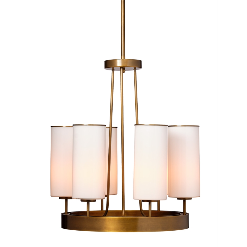J&D Designs Co Kingdom Glass Chandelier in Antique Brass Metal Finish