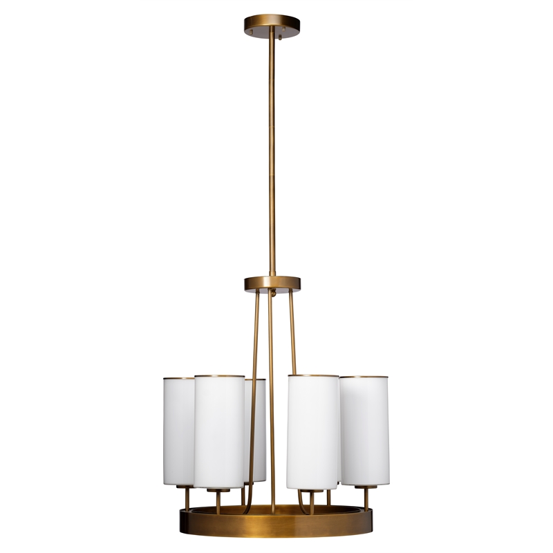J&D Designs Co Kingdom Glass Chandelier in Antique Brass Metal Finish
