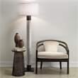 J&D Designs Co Sheridan Hide Floor Lamp in White Leather