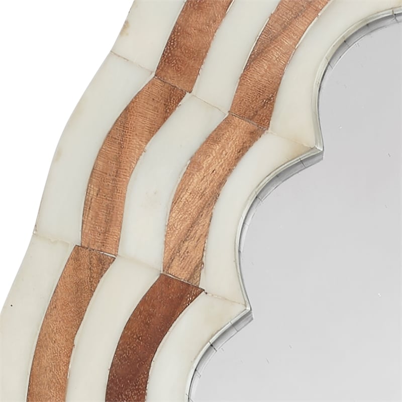 J&D Designs Co Bardot Large Bone & Wood Arch Mirror in Natural Finish