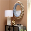 J&D Designs Co Native Beaded Round Mirror in Mango Wood