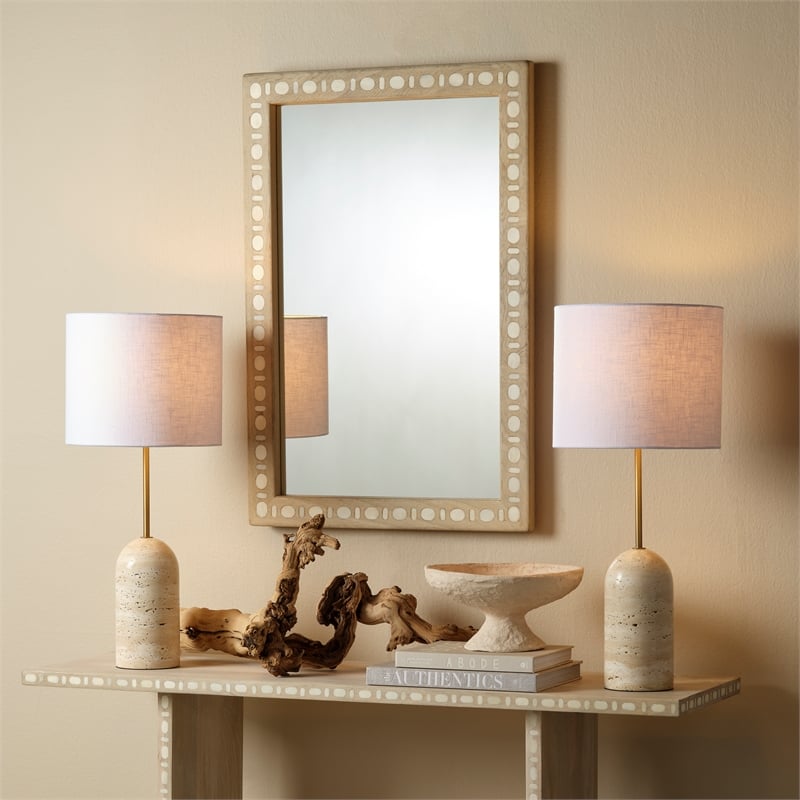 J&D Designs Co Sama Wood & Bone Inlay Rectangle Mirror