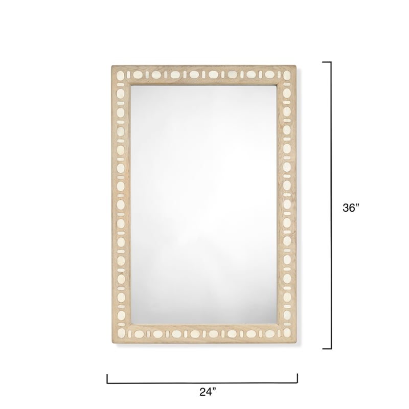 J&D Designs Co Sama Wood & Bone Inlay Rectangle Mirror