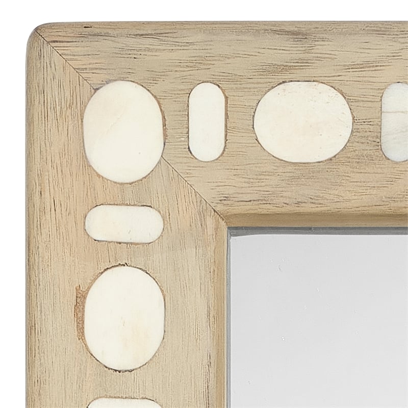 J&D Designs Co Sama Wood & Bone Inlay Rectangle Mirror