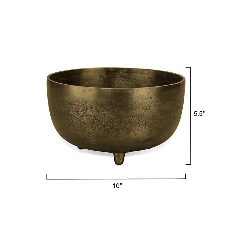 J&D Designs Co Relic Metal Large Footed Bowl in Antique Brass