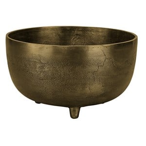 J&D Designs Co Relic Metal Large Footed Bowl in Antique Brass