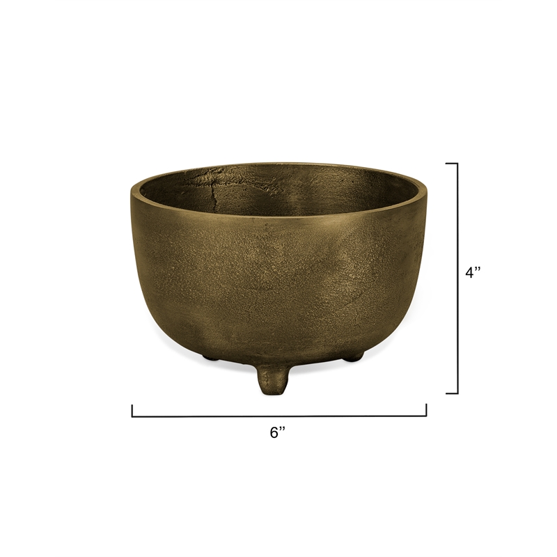 J&D Designs Co Relic Metal Small Footed Bowl in Antique Brass