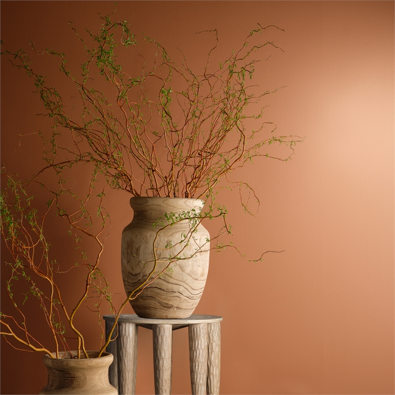 J&D Designs Co Naga Mango Wood Side Table in Natural White