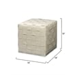 J&D Designs Co Woven Leather Ottoman in White Hide Leather