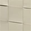 J&D Designs Co Woven Leather Ottoman in White Hide Leather
