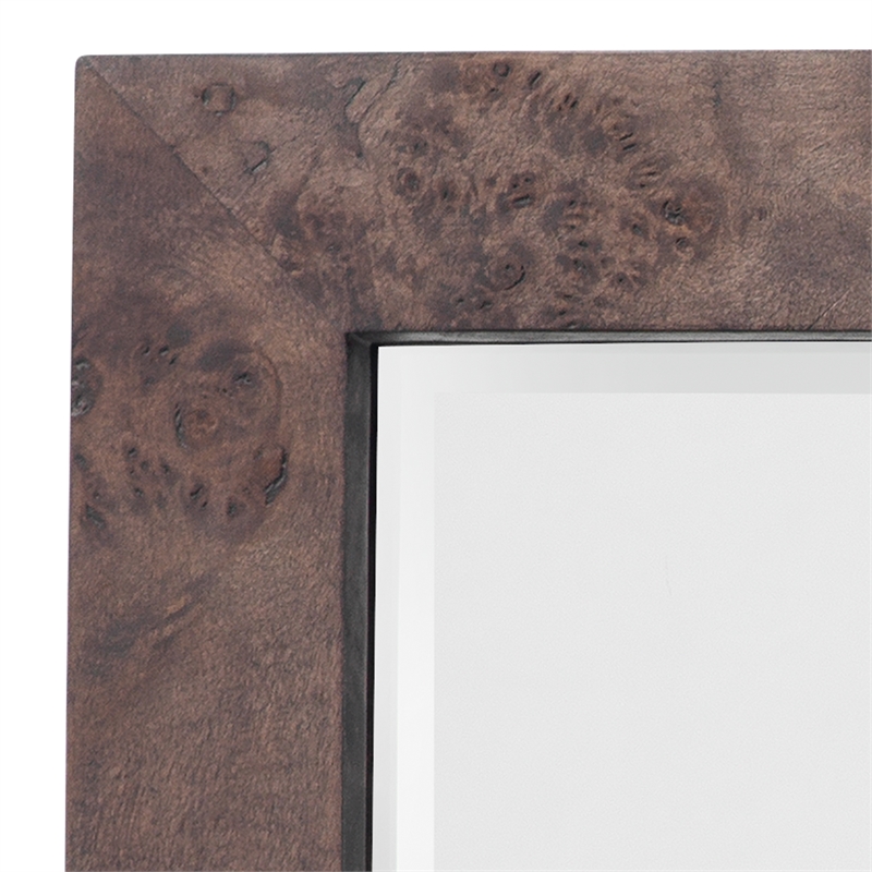 Jamie Young Co Chandler Rectangle Wood Mirror in Charcoal