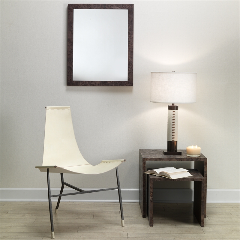 Jamie Young Co Chandler Rectangle Wood Mirror in Charcoal