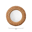 J&D Designs Co Strand Wood Beaded Round Mirror in Natural