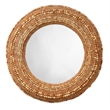 J&D Designs Co Strand Wood Beaded Round Mirror in Natural
