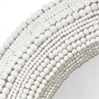 J&D Designs Co Strand Wood Beaded Round Mirror in White