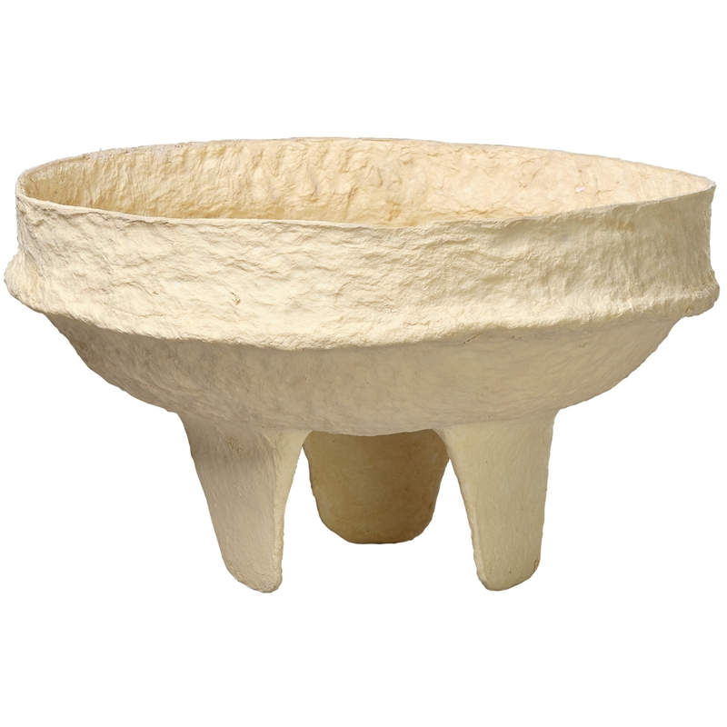 Jamie Young Co Field Cotton Mache Low Bowl in Cream