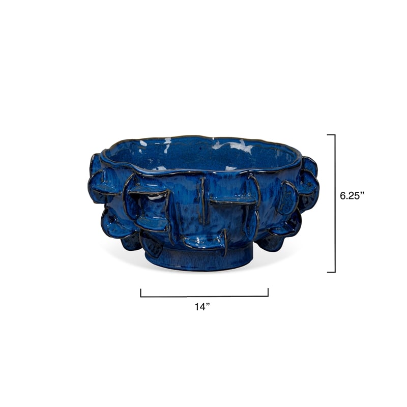 J&D Designs Co Helios Ceramic Bowl in Blue
