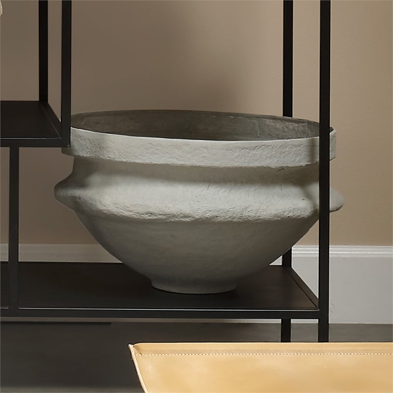 J&D Designs Co Landscape Cotton Mache Large Bowl in Green