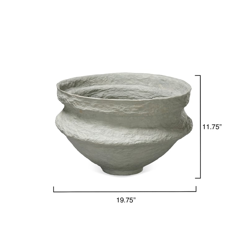 J&D Designs Co Landscape Cotton Mache Large Bowl in Green