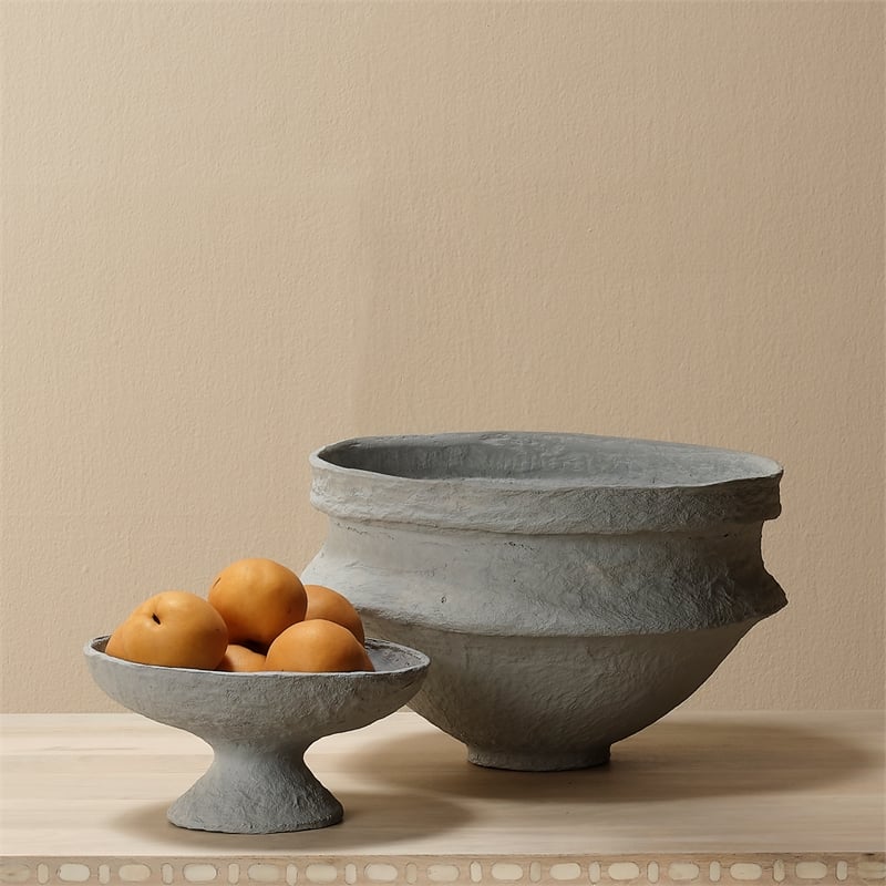 J&D Designs Co Landscape Cotton Mache Large Bowl in Green
