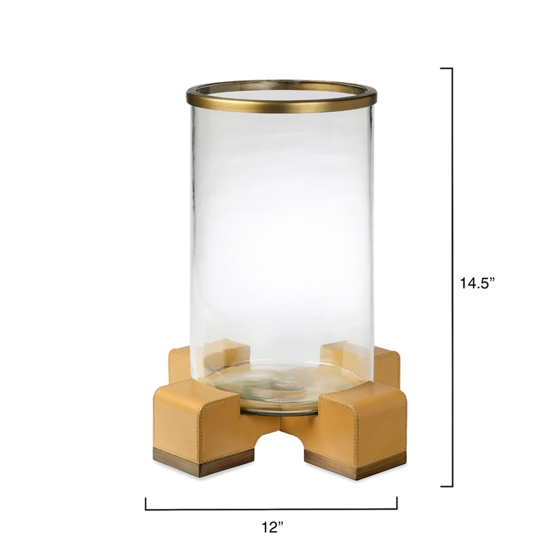 J&D Designs Co Vector Leather Hurricane in Antique Brass Finish