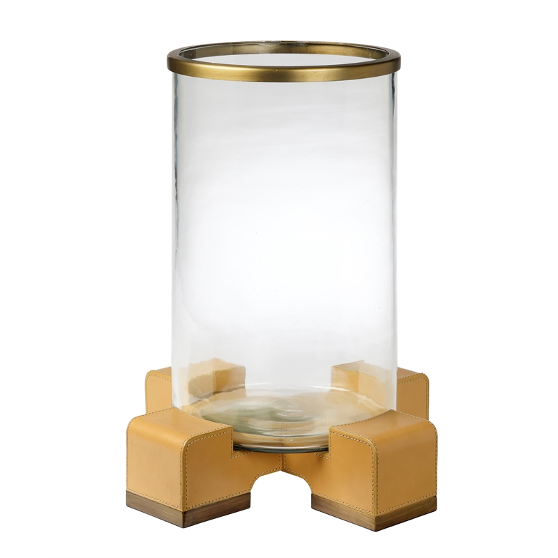 J&D Designs Co Vector Leather Hurricane in Antique Brass Finish