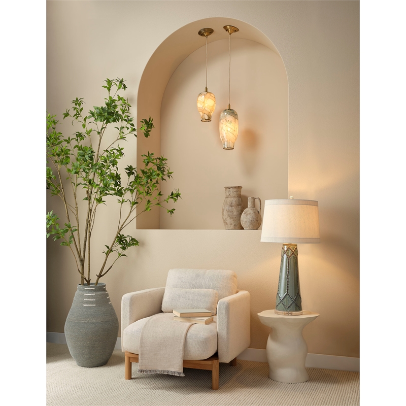 J&D Designs Co Sculpt Fiberglass Side Table Cream
