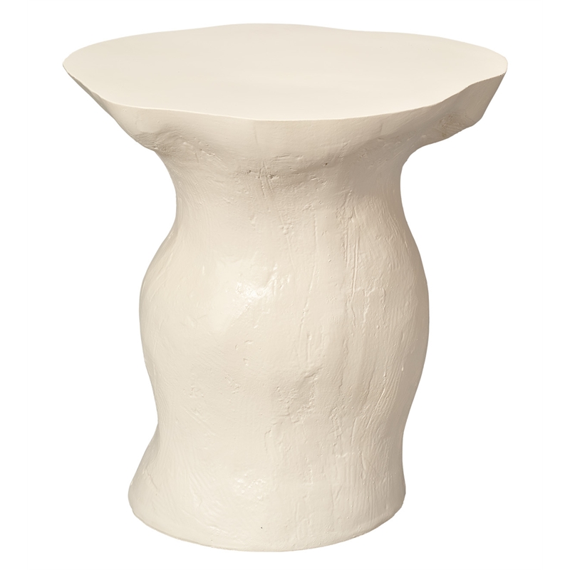 J&D Designs Co Sculpt Fiberglass Side Table Cream