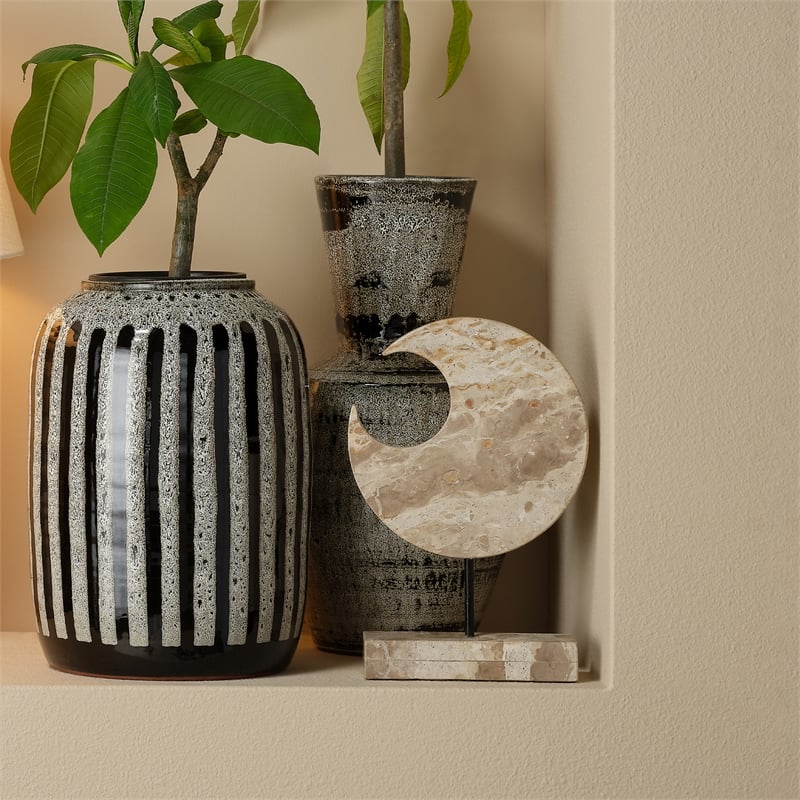 J&D Designs Co Crescent Marble Stand Cream