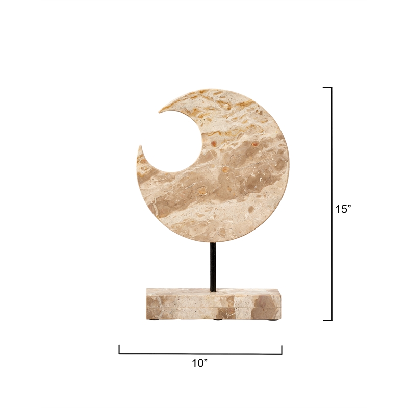 J&D Designs Co Crescent Marble Stand Cream