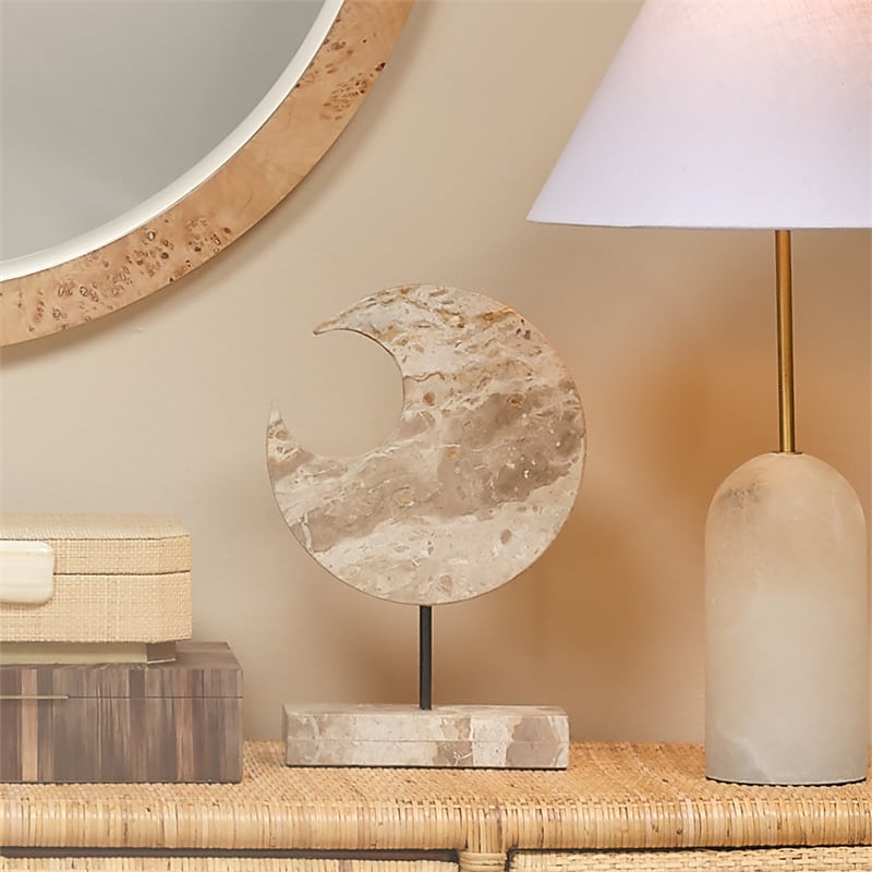 J&D Designs Co Crescent Marble Stand Cream