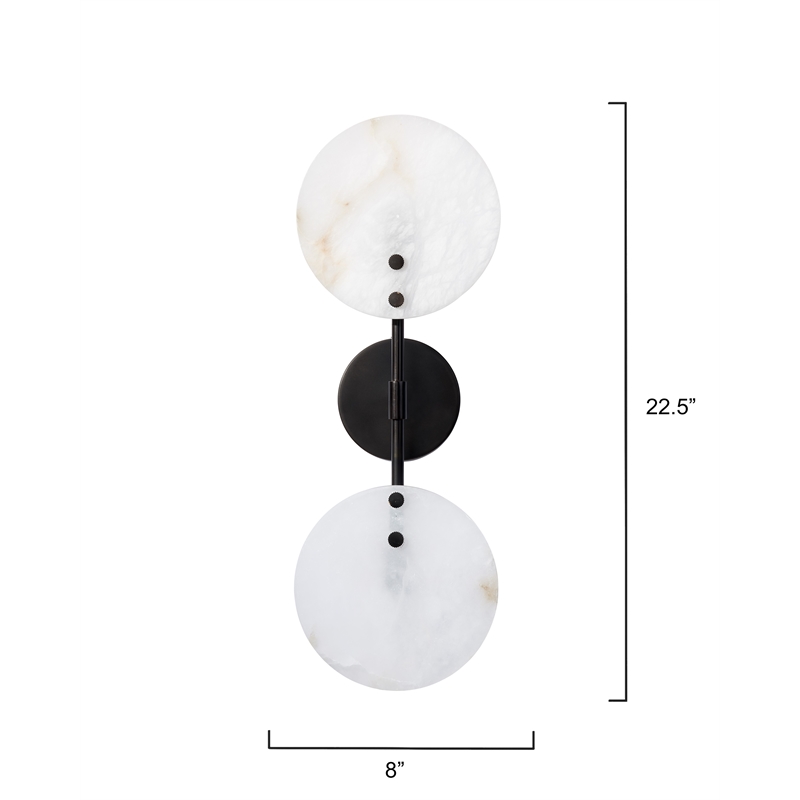 J&D Designs Co Oracle Alabaster Sconce Bronze Stone