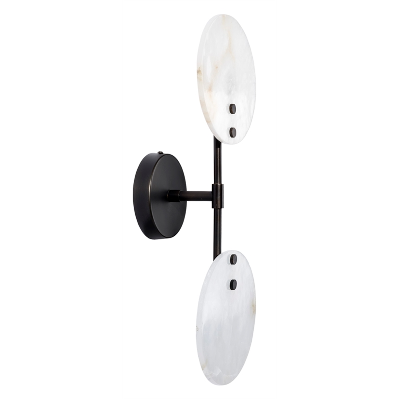 J&D Designs Co Oracle Alabaster Sconce Bronze Stone