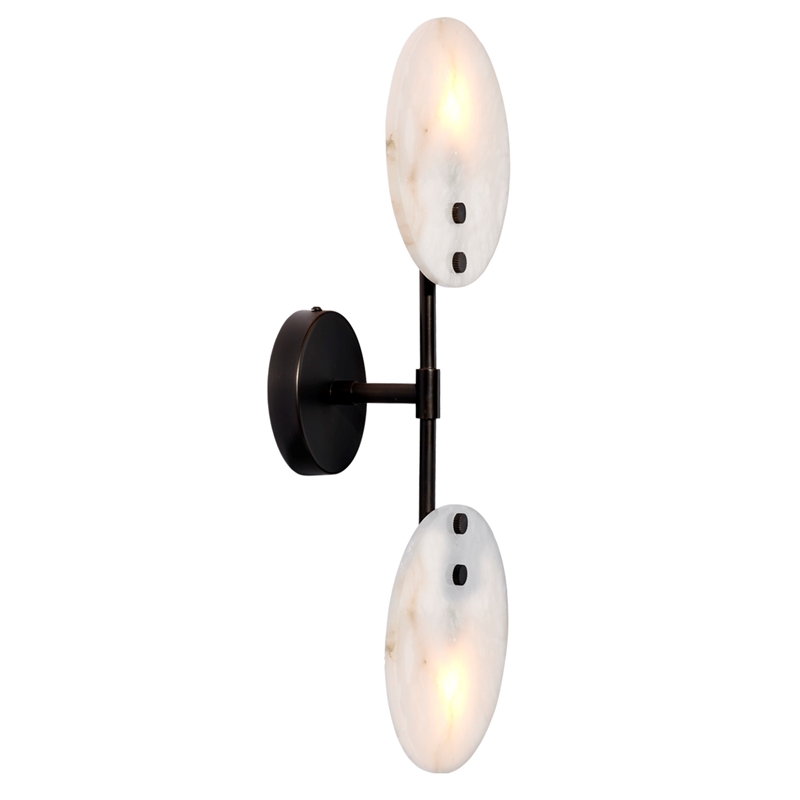 J&D Designs Co Oracle Alabaster Sconce Bronze Stone