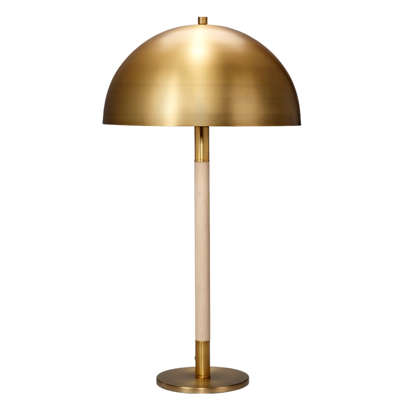 J&D Designs Co Merlin Wood and Metal Table Lamp Antique Brass