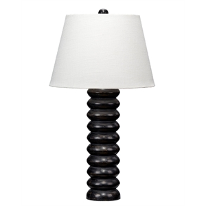 J&D Designs Co Abacus Mango Wood Table Lamp with Linen Shade