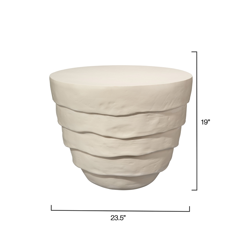 J&D Designs Co Concentric Fiberglass Side Table Cream