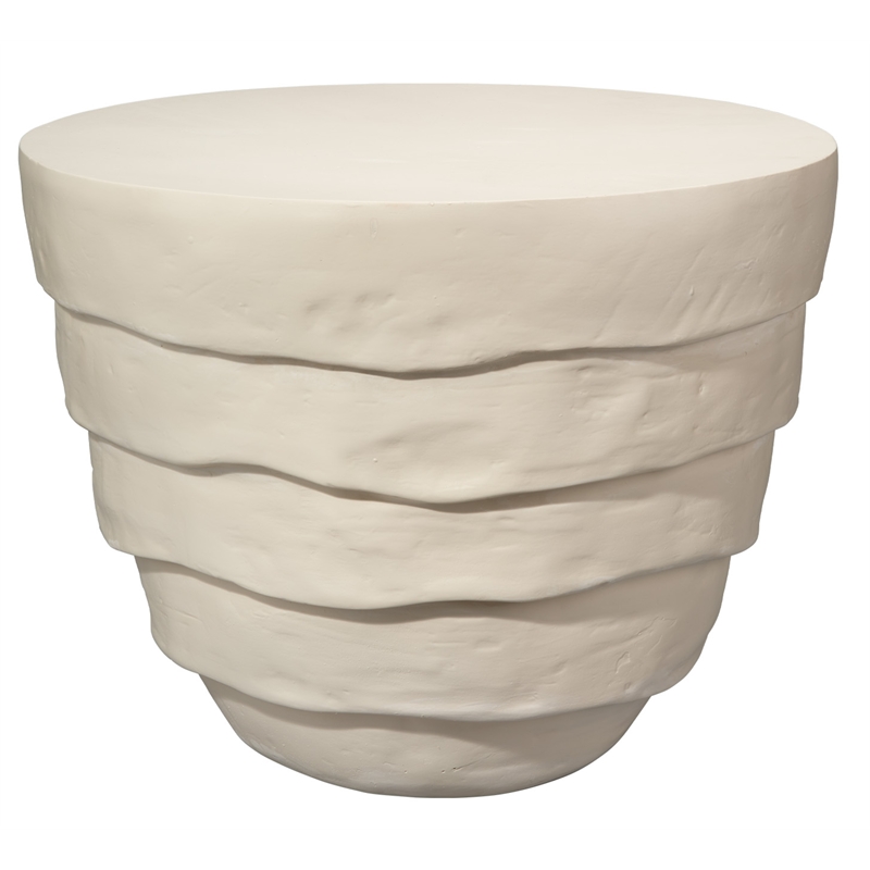 J&D Designs Co Concentric Fiberglass Side Table Cream