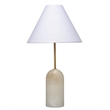 J&D Designs Co Holt Alabaster Table Lamp with Linen Shade