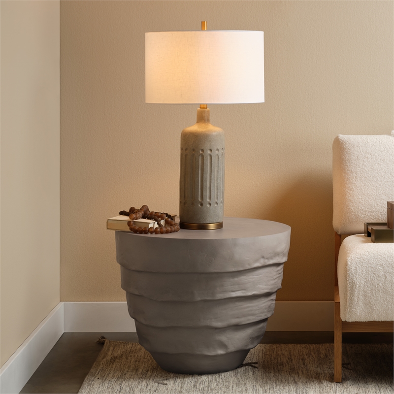 J&D Designs Co Concentric Fiberglass Side Table Cream